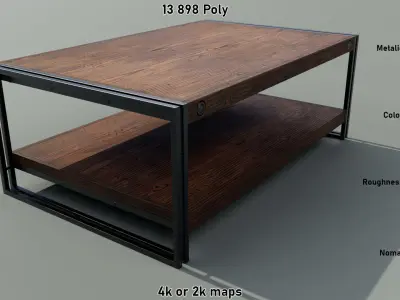 Low Table Manchester Low-poly 3D model