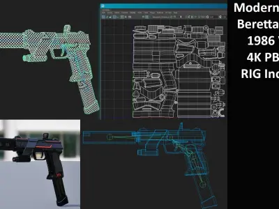 Weapon pack Modern Designs Low-poly 3D model