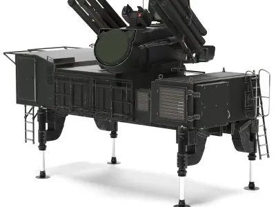 Russian Pantsir S1 PBR  Rigged  Low-poly 3D model