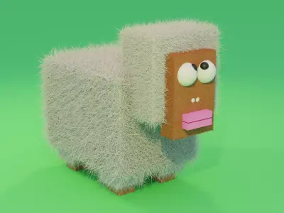 LowPoly Sheep cartoon Low-poly 3D model
