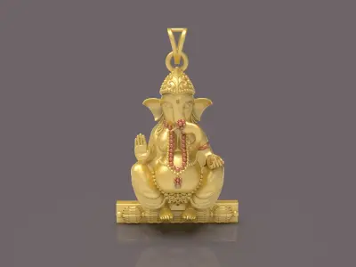 Ganesh Pendant - 0086 3D print model