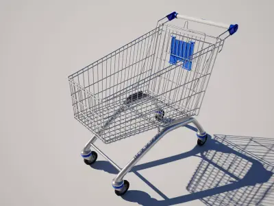  Shopping Cart Low-poly 3D model