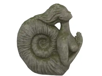 Siren stone statues Low-poly 3D model