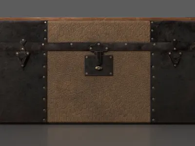 Antique Dome Top Steamer Trunk 1880s Low-poly 3D model