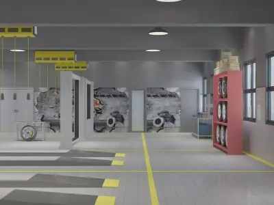 Car Repair Garage 3D model
