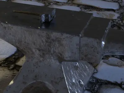 Anvil and Hammer Free low-poly 3D model