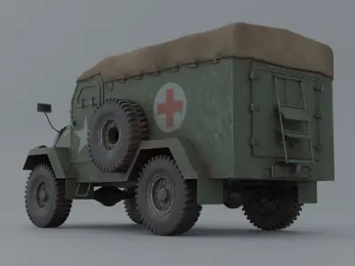 Armored Ambulance Low-poly 3D model