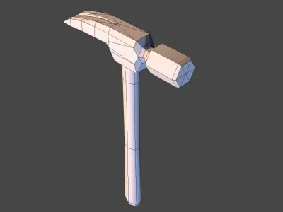 Hammer Low-poly 3D model 16
