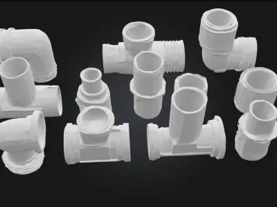 Plumbing Fittings Collection Versatile Pipe Connectors 3D model