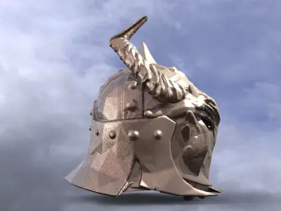 Iron mask helmet 3 3D model