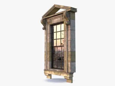 Cement Window 0004 Low-poly 3D model