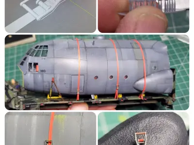 Ratchet strap mechanism 3D printing for scale models 72 35 scale Free 3D print model