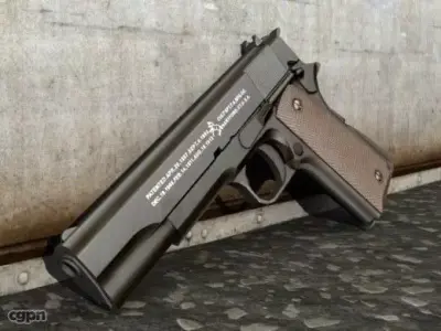 Colt 1911 Low-poly 3D model 5