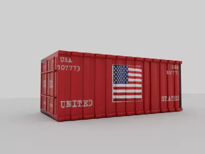 American container Low-poly 3D model