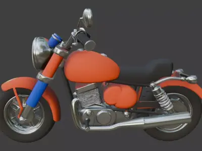 Cartoon Motorcycle 3D Model 3D model shop