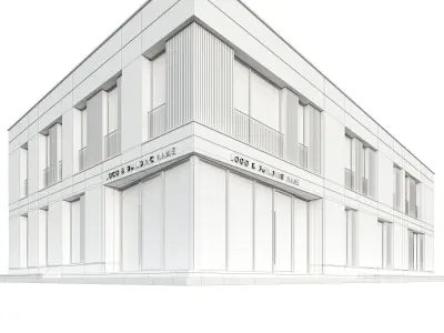 Modern Commercial Building No5 Low-poly 3D model