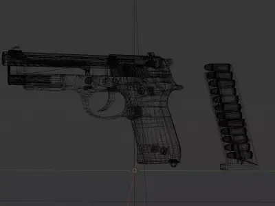Pistol 3D model 6