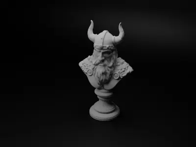 Viking Warrior Bust Chess 3D print model buy