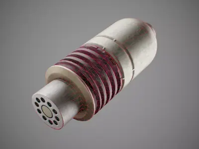 VOG-25 Fragmentation Grenade Launcher Round Low-poly 3D model