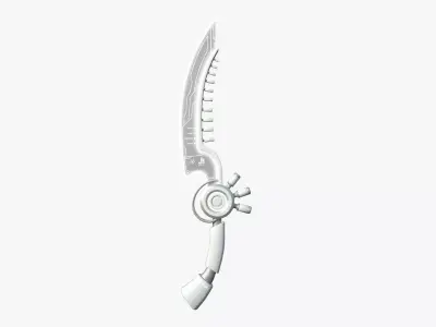 SciFi Dagger A06 Full White - Sci Fi Weapon Design Low-poly 3D model