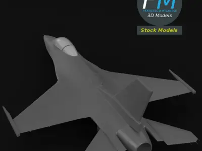 Stylized multirole fighter jet base mesh 3D model