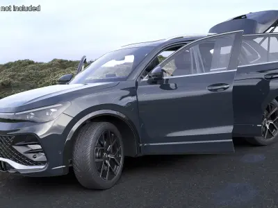2024 Volkswagen Tiguan Gray Rigged for Maya 3D model
