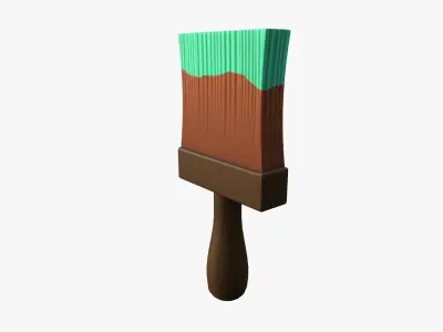 Cartoon Paintbrush Free low-poly 3D model
