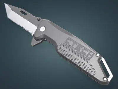 Tanto Folding Knife Low-poly 3D model