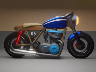 Cafe Racer Motorcycle 3D model purchase