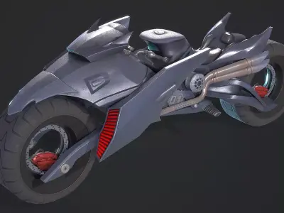  Batcycle Low-poly 3D model
