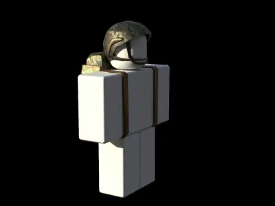 Roblox r6 soldier with helmet and backpack Low-poly 3D model