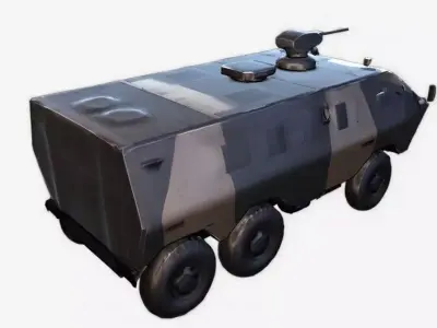 Military Armored Personnel Carrier APC Vehicle Low-poly 3D model