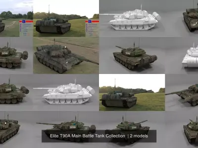 Elite T90A Main Battle Tank Collection  3D Model Pack