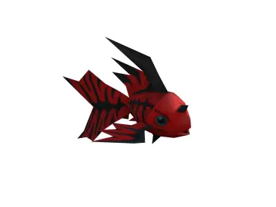 Tiger fish Low-poly 3D model