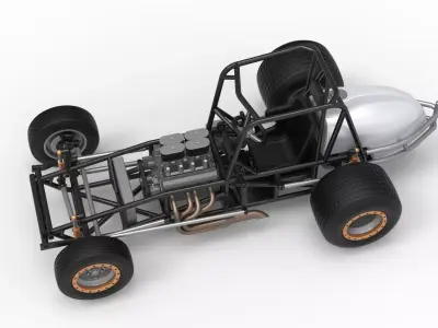 Vintage Dirt Silver Crown Car Base Scale 1 to 25 3D print model