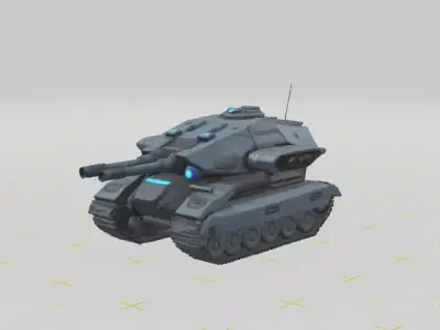 Modern Hybrid Gothic Futuristic Army Tank 3D Model 3D model