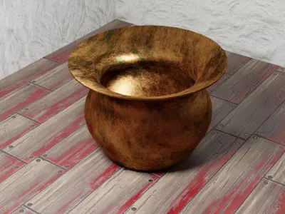 Rusted Copper Spittoon Low-poly 3D model