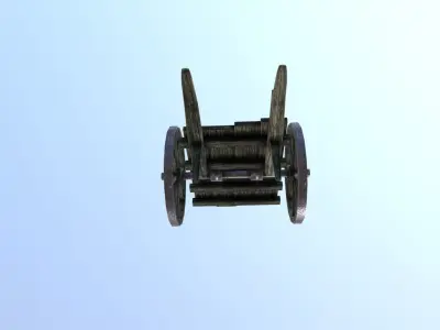Medieval Cart Prop Low-poly 3D model