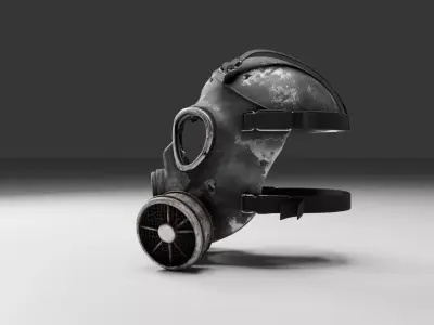 Post Apocalyptic Gas Mask  Realistic Worn Survival Prop Low-poly 3D model