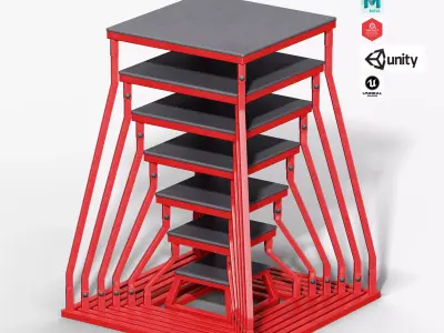 Plyo Stools Low-poly 3D model