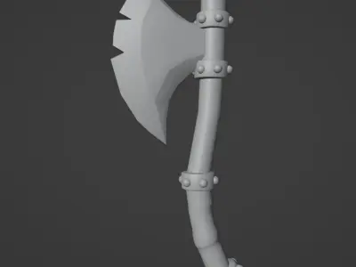 axe medieval Low-poly 3D model