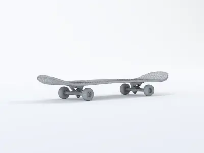 Skateboard Yellow Model 3D model Low-poly 3D model