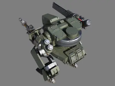 Mech Tank LP  animated Low-poly 3D model