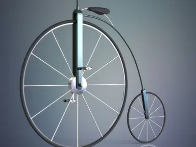 Penny farthing bicycle 3D model buy
