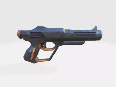 lowpoly scifi gun Low-poly 3D model
