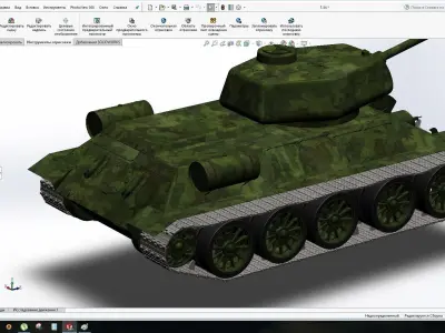 the legendary T-34 tank solidworks 3D model