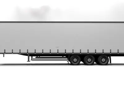 TRUCK TRAILER 1 LOWPOLY Low-poly 3D model