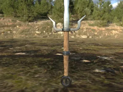 Witcher Style Sword Low-poly 3D model