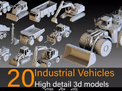20 Industrial Vehicles- High detail 3d models 3D model