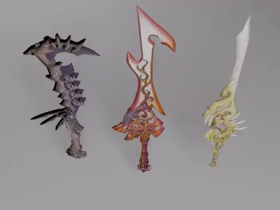Fantasy sword weapons set Low-poly 3D model